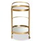Baxton Studio Kamal Modern Glam Brushed Gold Finished Metal and Mirrored Glass 2-Tier Mobile Wine Bar Cart 181-11197-Zoro - alternate 8